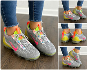 Nike Air VaporMax 2021 FK Women’s Size 6 Gray Pink Orange Volt DH4088-002